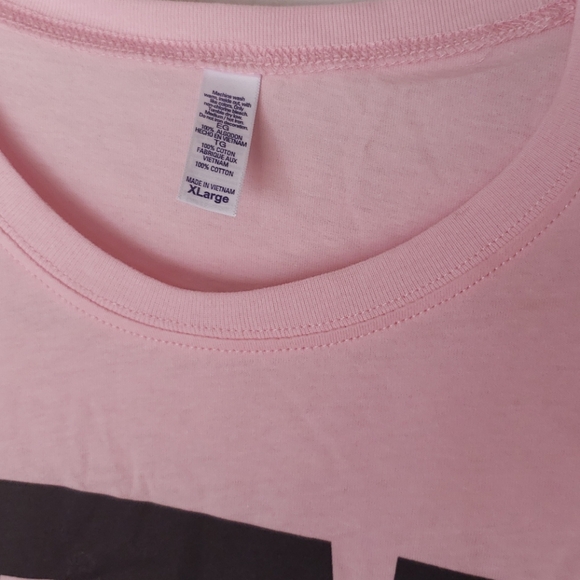 Pink Tae Bo Impact Kicking Man Text L/S shirt - Picture 3 of 4